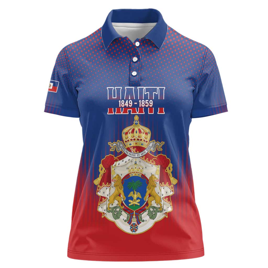 Personalized Second Empire of Haiti 1849-1859 Women Polo Shirt Imperial Coat Of Arms Flag Style
