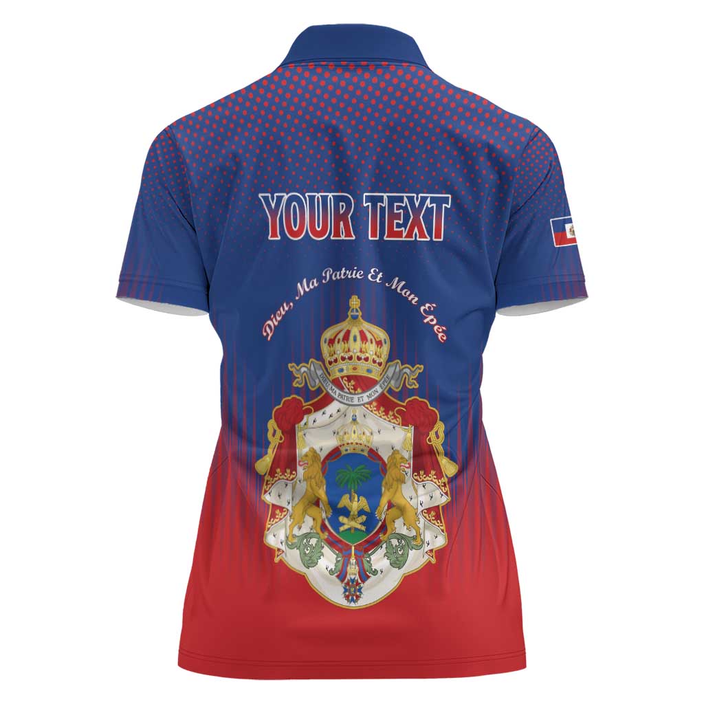 Personalized Second Empire of Haiti 1849-1859 Women Polo Shirt Imperial Coat Of Arms Flag Style