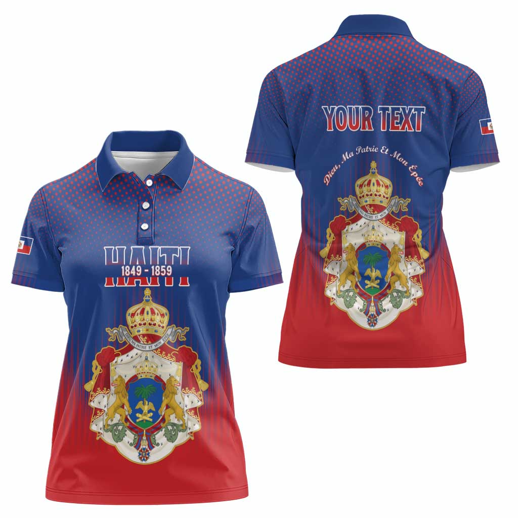 Personalized Second Empire of Haiti 1849-1859 Women Polo Shirt Imperial Coat Of Arms Flag Style