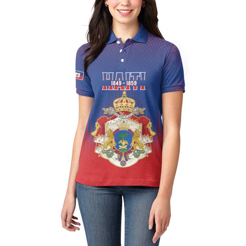 Personalized Second Empire of Haiti 1849-1859 Women Polo Shirt Imperial Coat Of Arms Flag Style