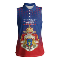 Personalized Second Empire of Haiti 1849-1859 Women Sleeveless Polo Shirt Imperial Coat Of Arms Flag Style