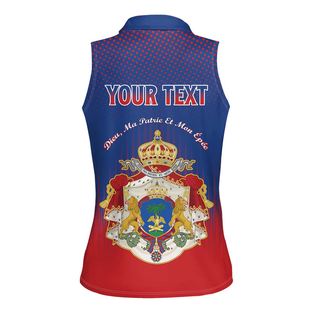 Personalized Second Empire of Haiti 1849-1859 Women Sleeveless Polo Shirt Imperial Coat Of Arms Flag Style