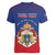 Personalized Second Empire of Haiti 1849-1859 Women V-Neck T-Shirt Imperial Coat Of Arms Flag Style