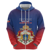 Personalized Second Empire of Haiti 1849-1859 Zip Hoodie Imperial Coat Of Arms Flag Style