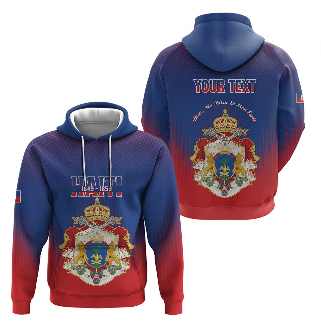 Personalized Second Empire of Haiti 1849-1859 Zip Hoodie Imperial Coat Of Arms Flag Style