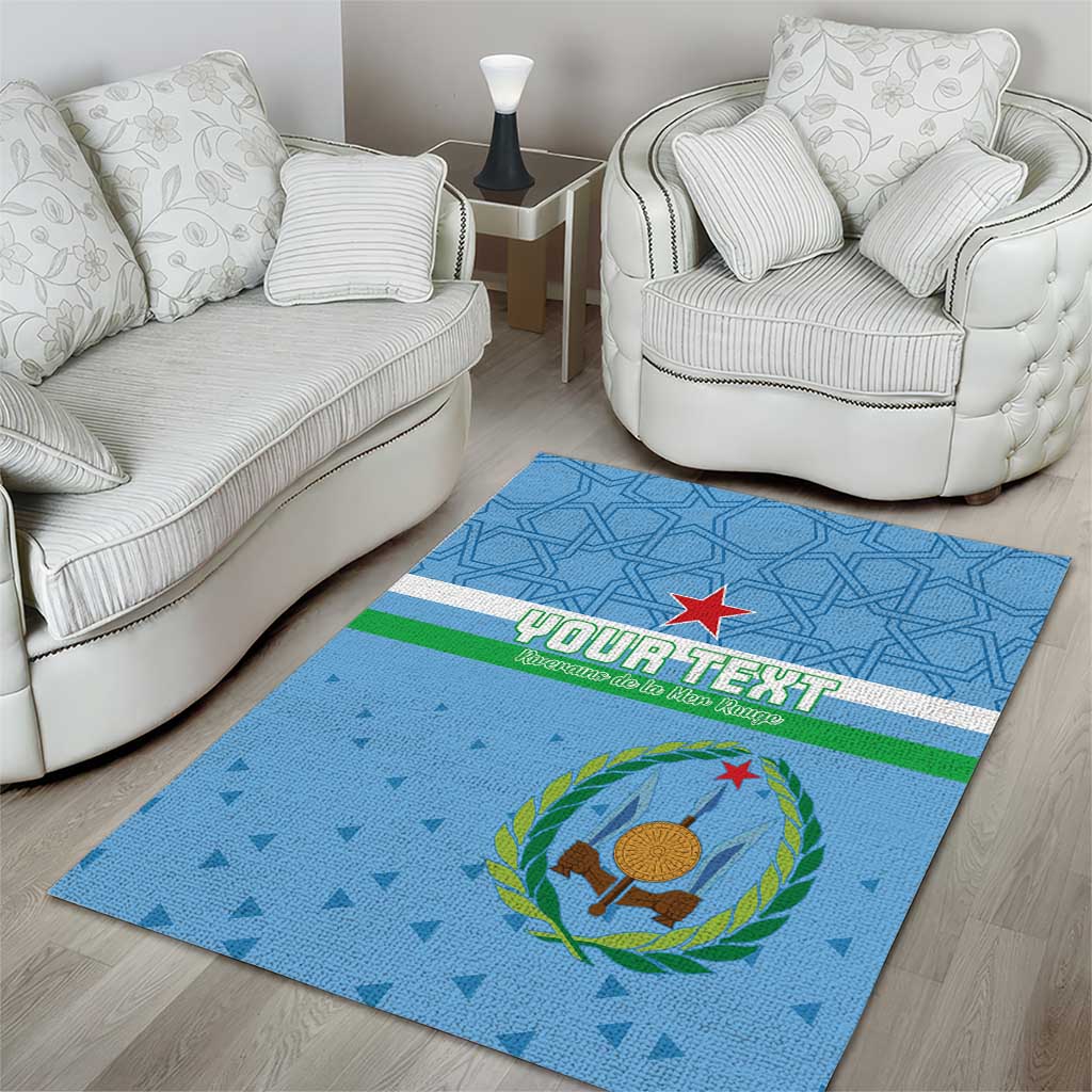 Custom Djibouti Football Area Rug Come On Riverains de la Mer Rouge