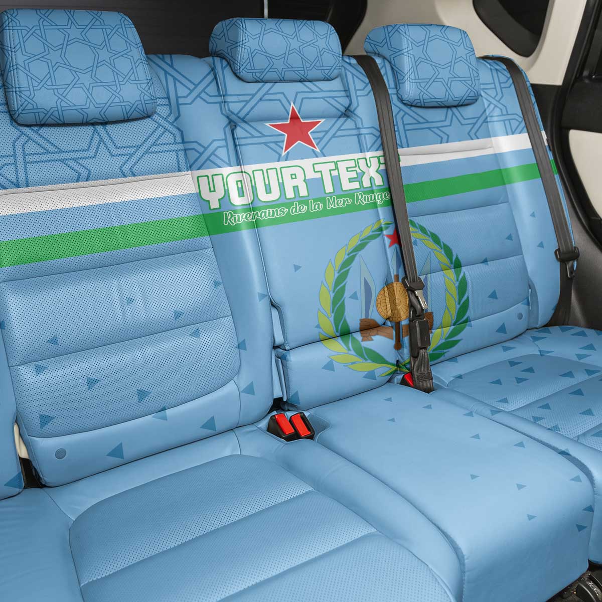 Custom Djibouti Football Back Car Seat Cover Come On Riverains de la Mer Rouge