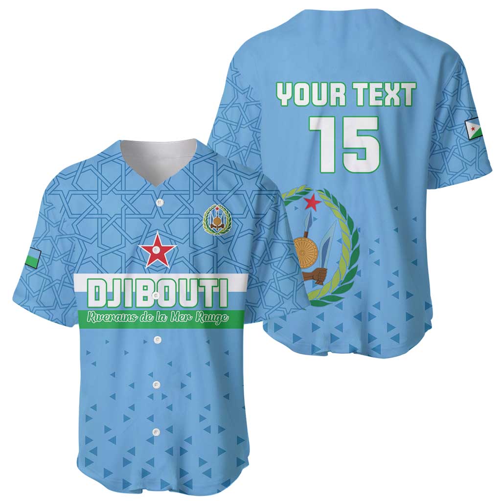 Custom Djibouti Football Baseball Jersey Come On Riverains de la Mer Rouge