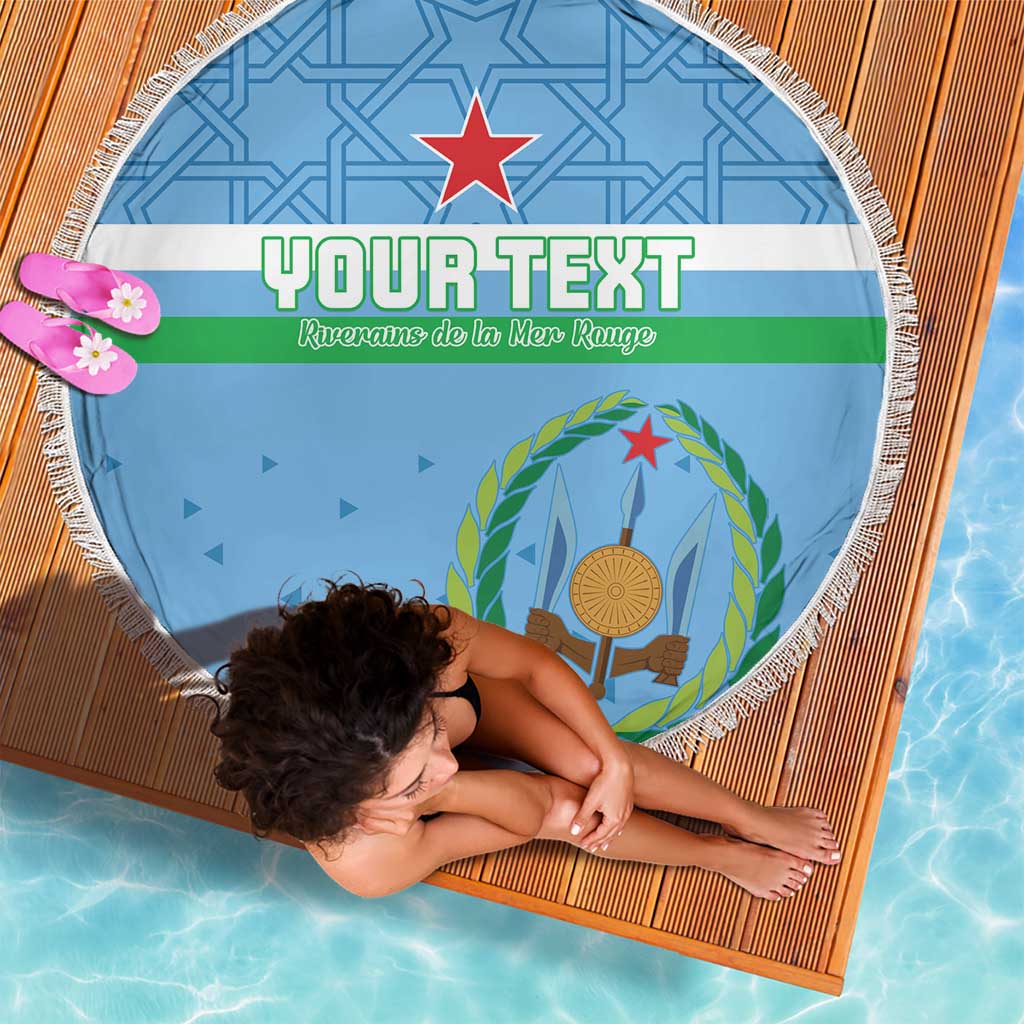 Custom Djibouti Football Beach Blanket Come On Riverains de la Mer Rouge