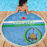 Custom Djibouti Football Beach Blanket Come On Riverains de la Mer Rouge