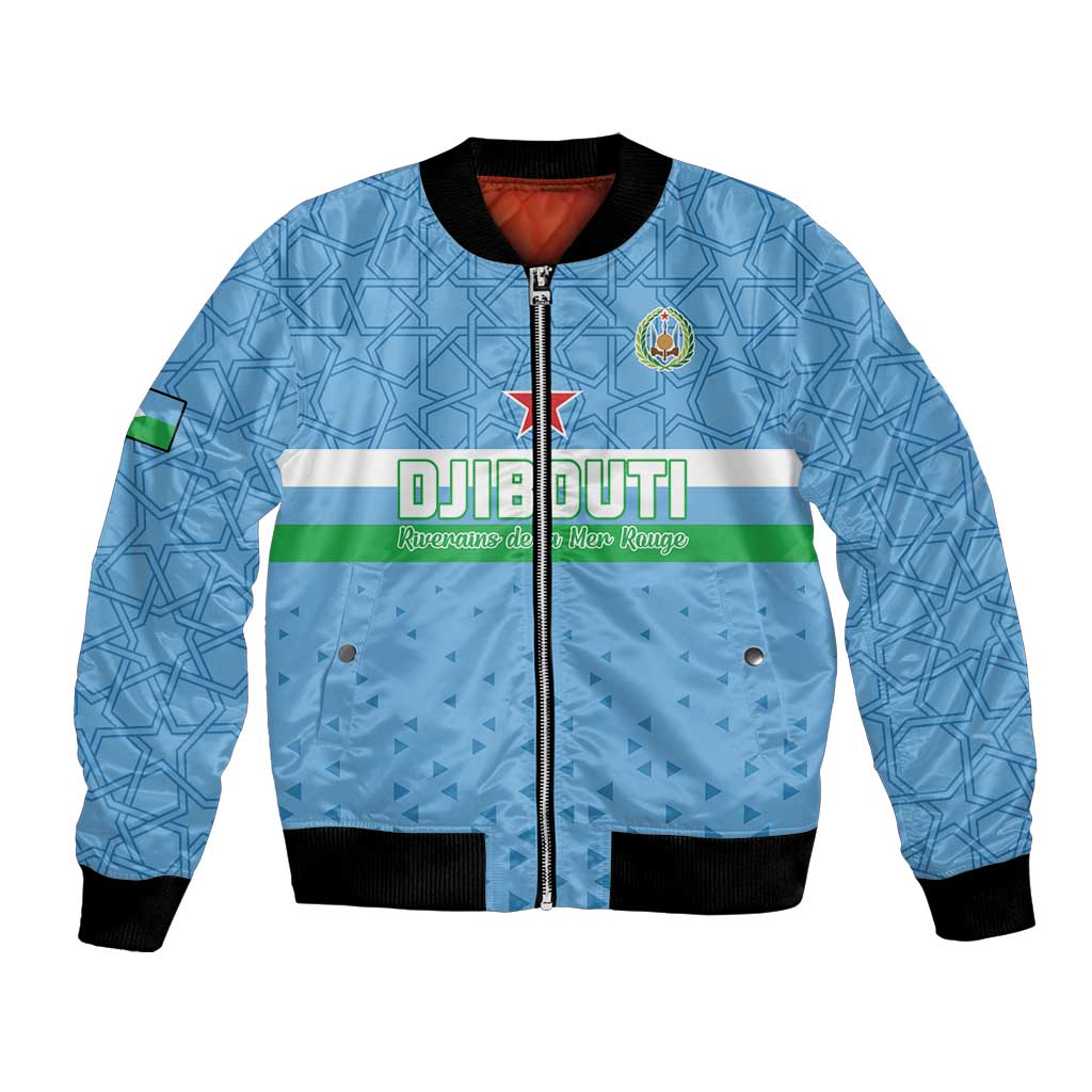 Custom Djibouti Football Bomber Jacket Come On Riverains de la Mer Rouge