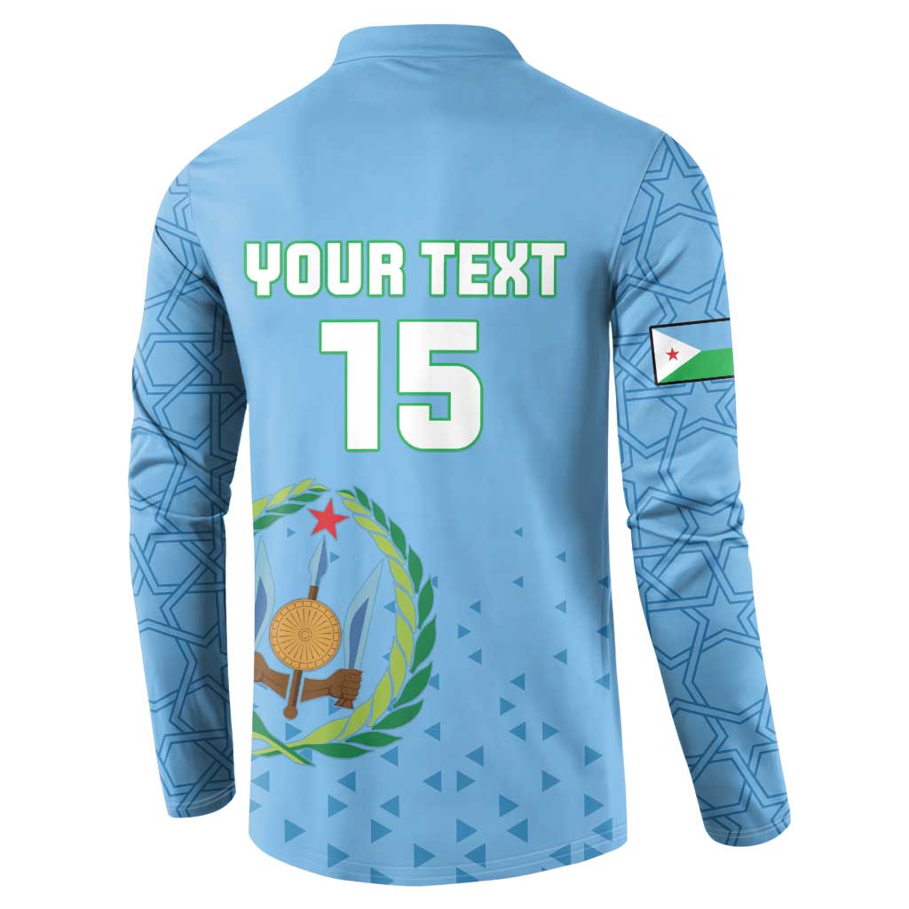 Custom Djibouti Football Button Sweatshirt Come On Riverains de la Mer Rouge