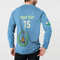 Custom Djibouti Football Button Sweatshirt Come On Riverains de la Mer Rouge
