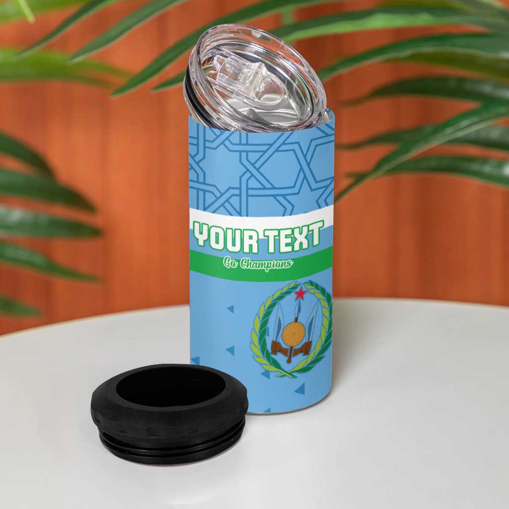 Custom Djibouti Football 4 in 1 Can Cooler Tumbler Come On Riverains de la Mer Rouge