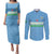 Custom Djibouti Football Couples Matching Puletasi and Long Sleeve Button Shirt Come On Riverains de la Mer Rouge