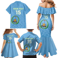 Custom Djibouti Football Family Matching Mermaid Dress and Hawaiian Shirt Come On Riverains de la Mer Rouge