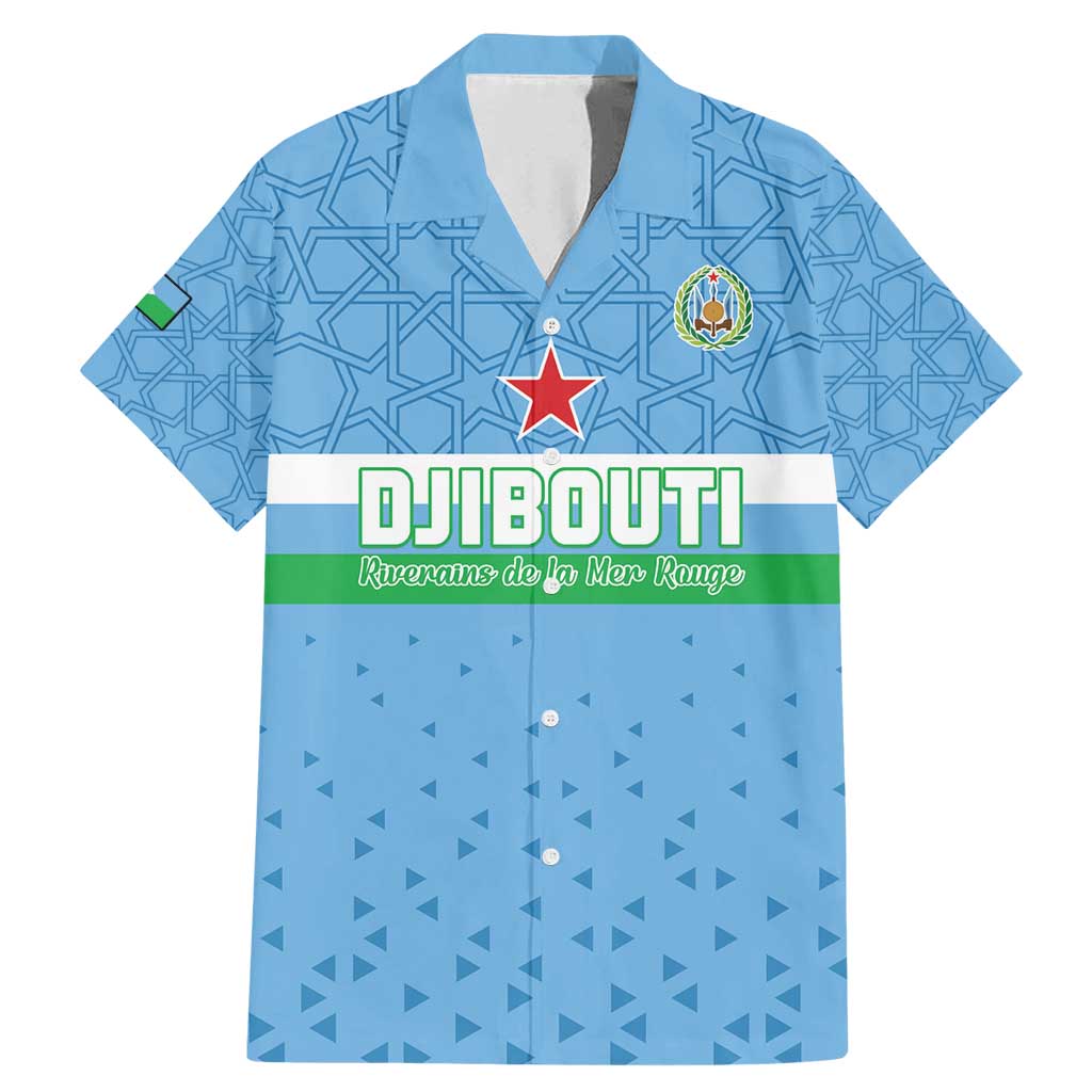 Custom Djibouti Football Family Matching Mermaid Dress and Hawaiian Shirt Come On Riverains de la Mer Rouge
