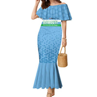 Custom Djibouti Football Family Matching Mermaid Dress and Hawaiian Shirt Come On Riverains de la Mer Rouge