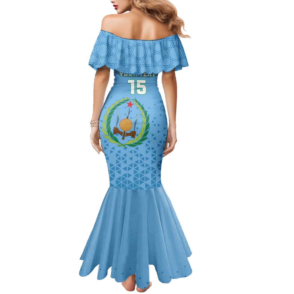 Custom Djibouti Football Family Matching Mermaid Dress and Hawaiian Shirt Come On Riverains de la Mer Rouge