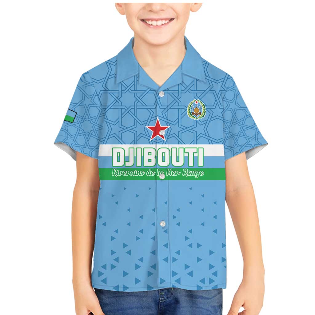 Custom Djibouti Football Family Matching Mermaid Dress and Hawaiian Shirt Come On Riverains de la Mer Rouge