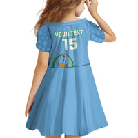 Custom Djibouti Football Family Matching Off The Shoulder Long Sleeve Dress and Hawaiian Shirt Come On Riverains de la Mer Rouge