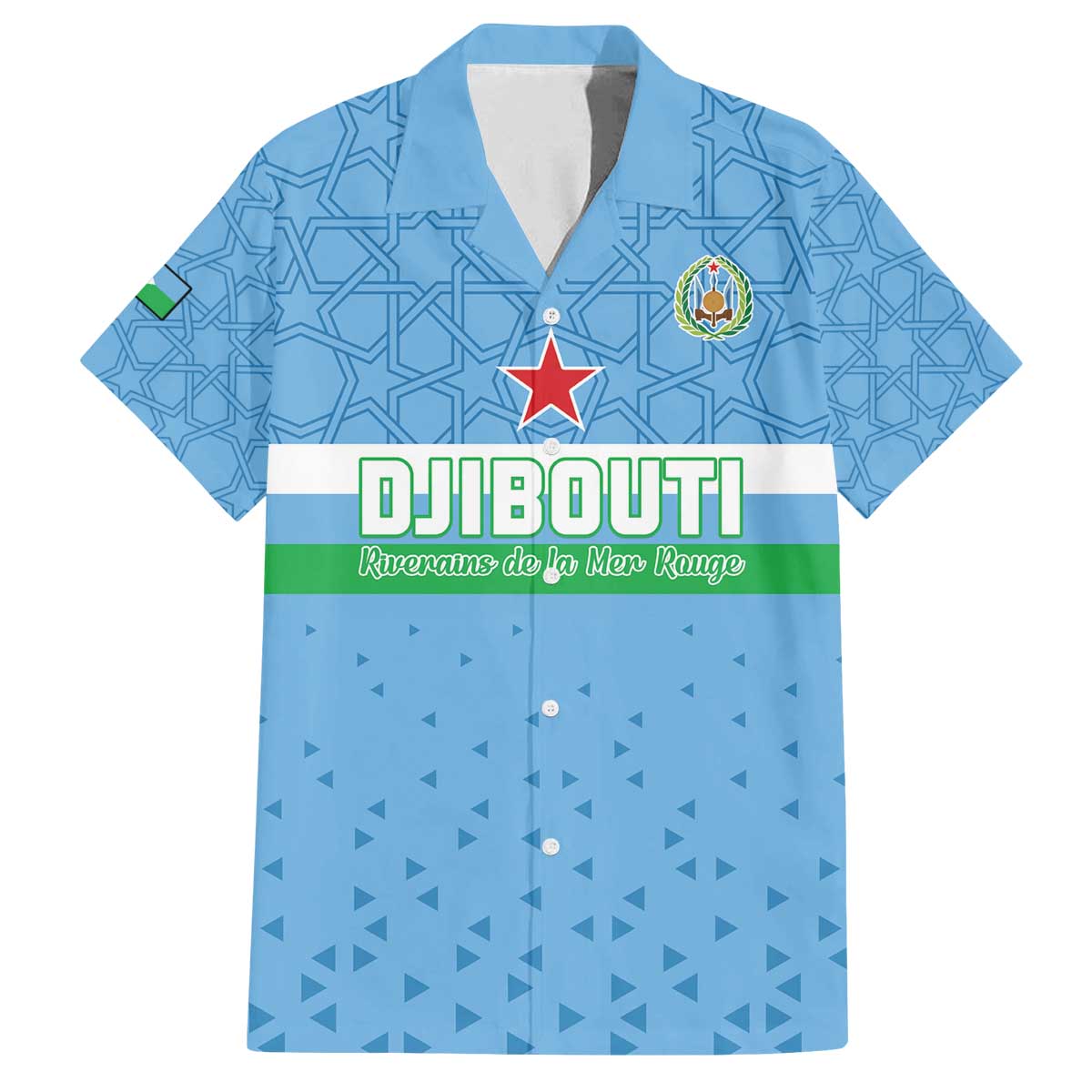 Custom Djibouti Football Family Matching Off The Shoulder Long Sleeve Dress and Hawaiian Shirt Come On Riverains de la Mer Rouge