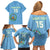 Custom Djibouti Football Family Matching Off Shoulder Short Dress and Hawaiian Shirt Come On Riverains de la Mer Rouge