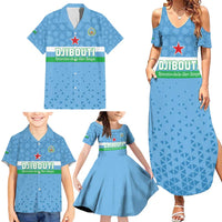 Custom Djibouti Football Family Matching Summer Maxi Dress and Hawaiian Shirt Come On Riverains de la Mer Rouge