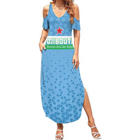 Custom Djibouti Football Family Matching Summer Maxi Dress and Hawaiian Shirt Come On Riverains de la Mer Rouge