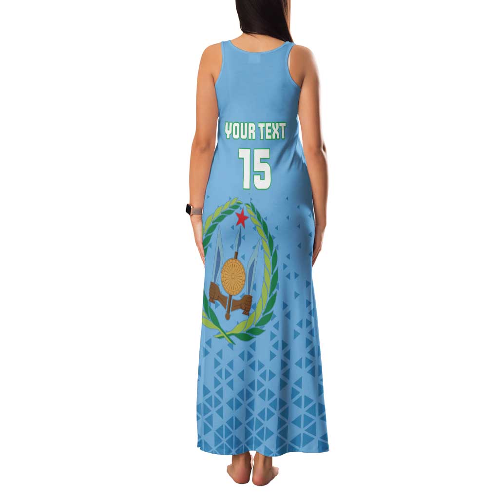 Custom Djibouti Football Family Matching Tank Maxi Dress and Hawaiian Shirt Come On Riverains de la Mer Rouge