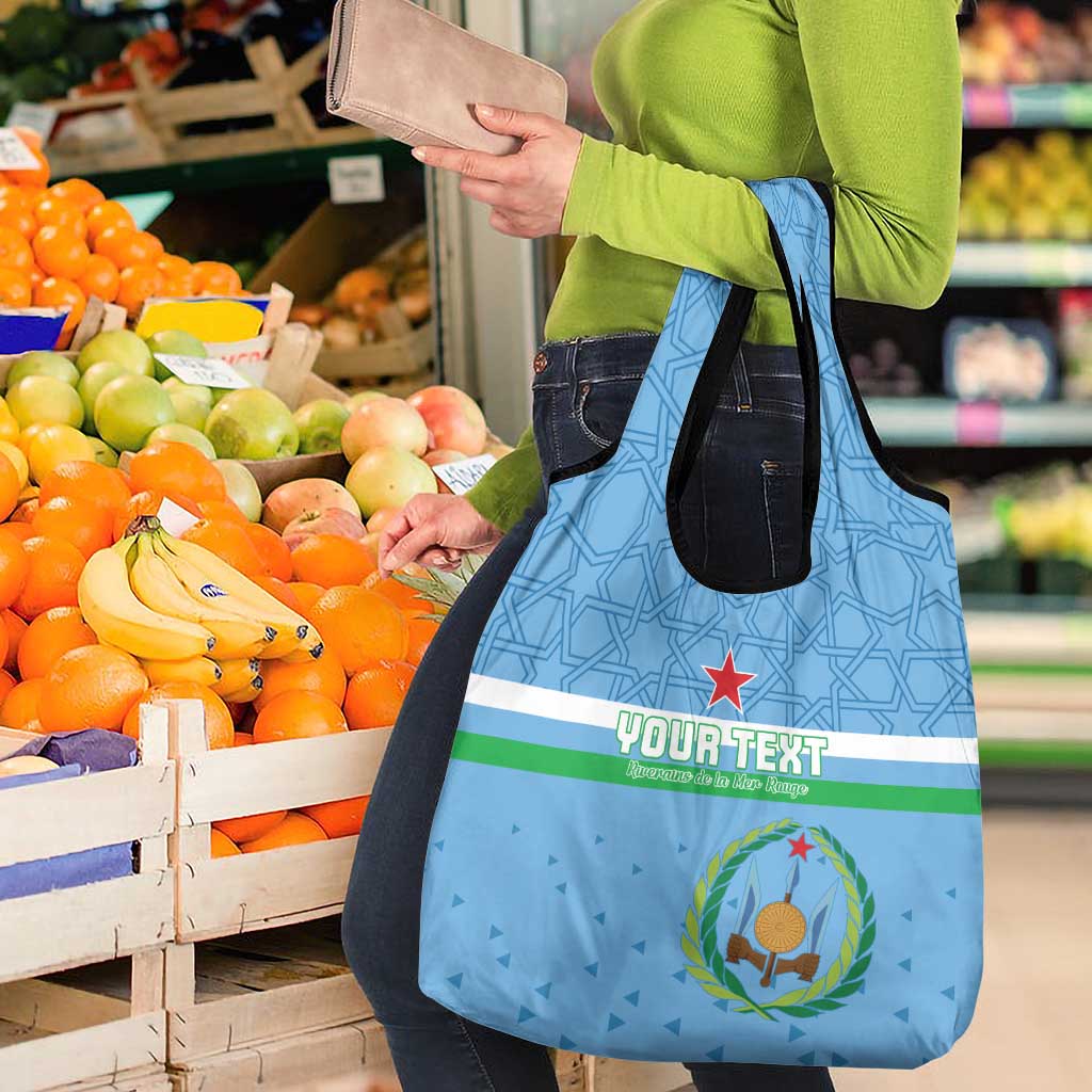 Custom Djibouti Football Grocery Bag Come On Riverains de la Mer Rouge