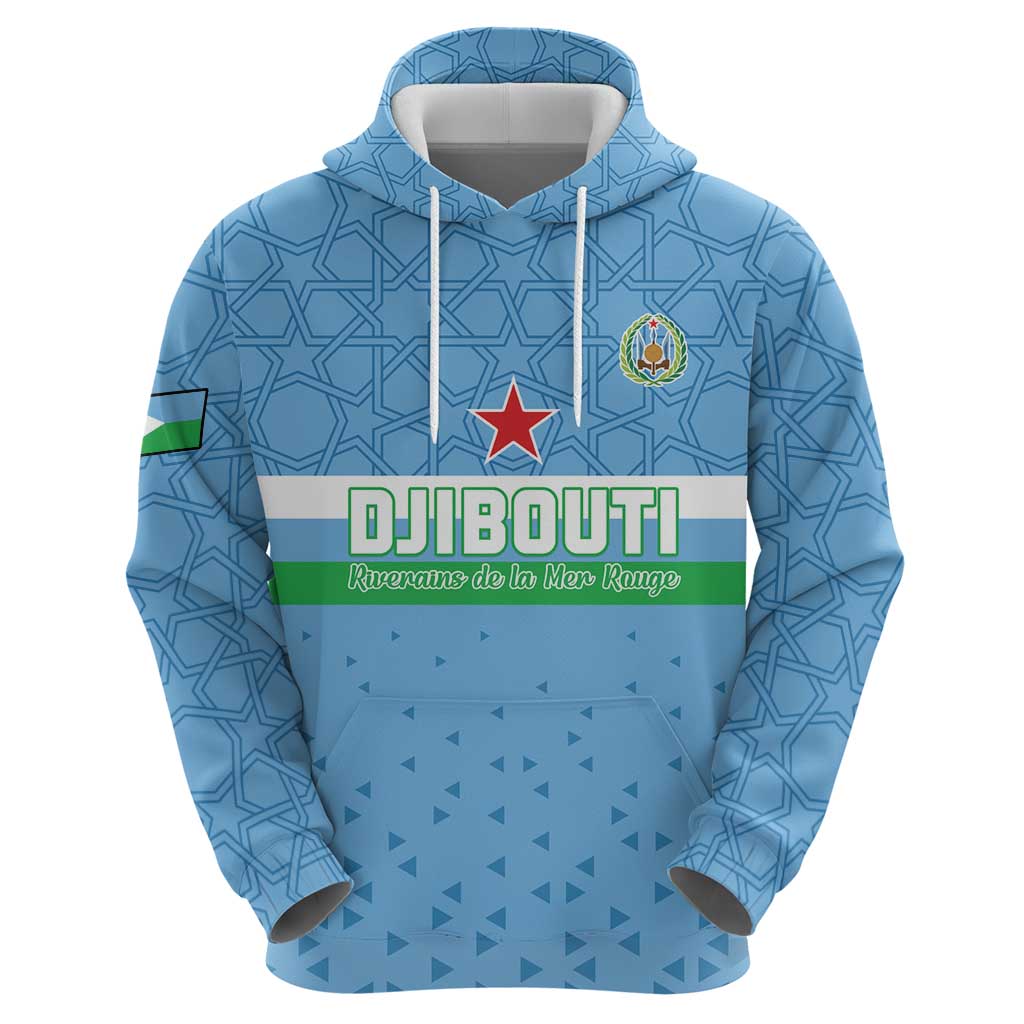 Custom Djibouti Football Hoodie Come On Riverains de la Mer Rouge