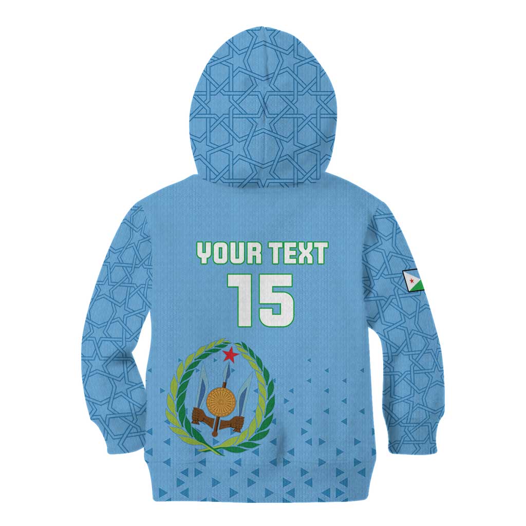 Custom Djibouti Football Kid Hoodie Come On Riverains de la Mer Rouge