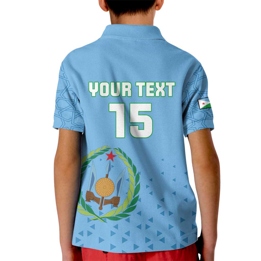 Custom Djibouti Football Kid Polo Shirt Come On Riverains de la Mer Rouge
