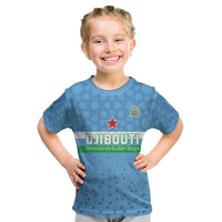 Custom Djibouti Football Kid T Shirt Come On Riverains de la Mer Rouge