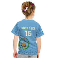 Custom Djibouti Football Kid T Shirt Come On Riverains de la Mer Rouge