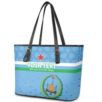 Custom Djibouti Football Leather Tote Bag Come On Riverains de la Mer Rouge