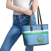 Custom Djibouti Football Leather Tote Bag Come On Riverains de la Mer Rouge