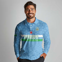 Custom Djibouti Football Long Sleeve Polo Shirt Come On Riverains de la Mer Rouge