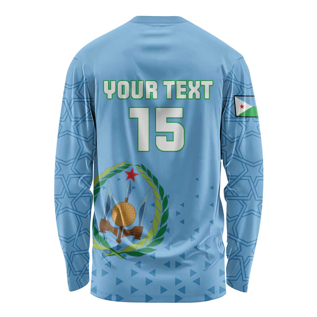 Custom Djibouti Football Long Sleeve Shirt Come On Riverains de la Mer Rouge
