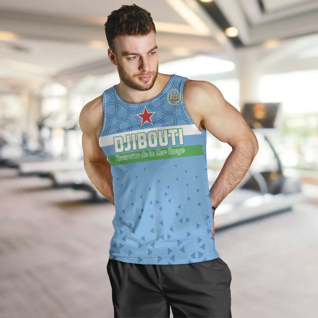 Custom Djibouti Football Men Tank Top Come On Riverains de la Mer Rouge