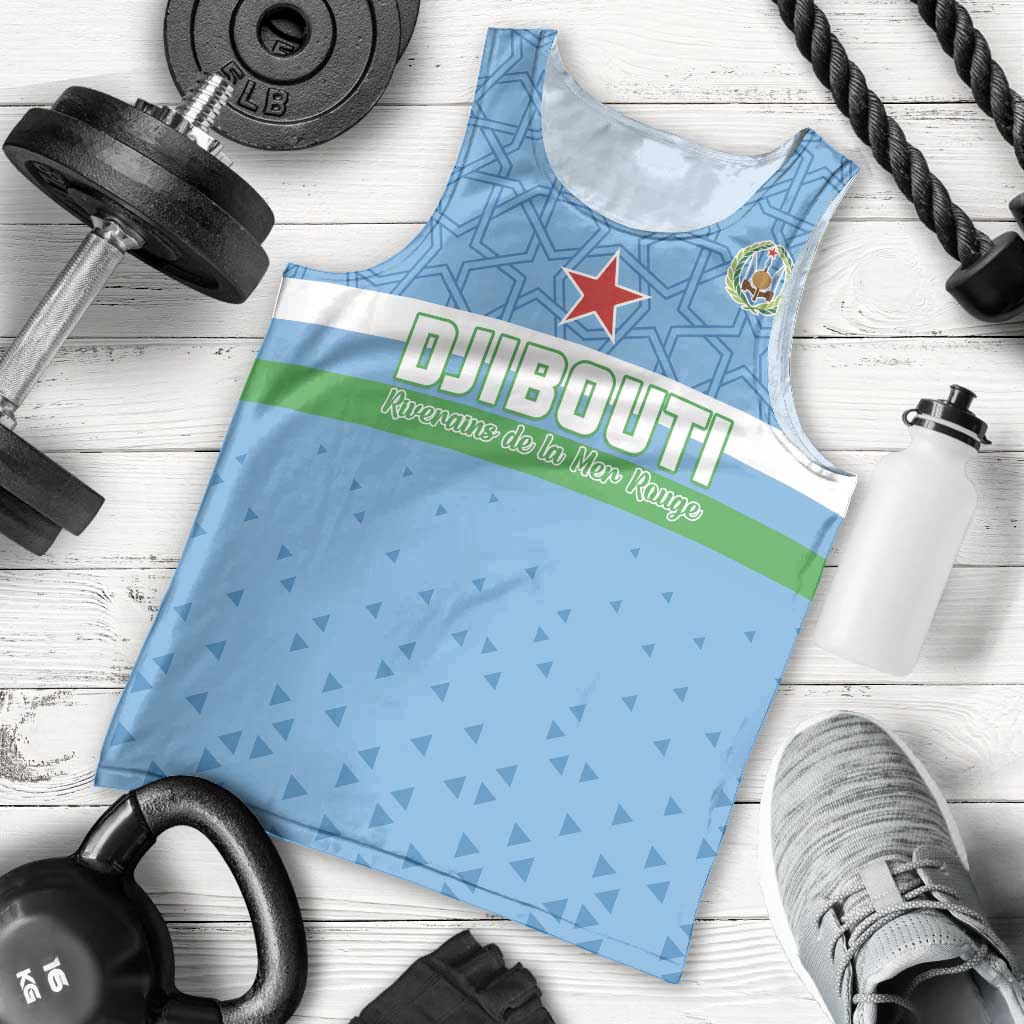Custom Djibouti Football Men Tank Top Come On Riverains de la Mer Rouge