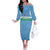 Custom Djibouti Football Off The Shoulder Long Sleeve Dress Come On Riverains de la Mer Rouge