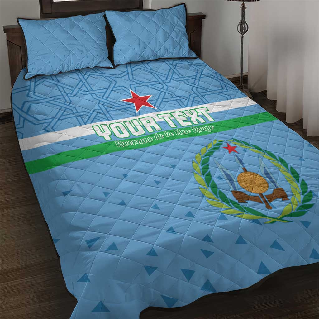 Custom Djibouti Football Quilt Bed Set Come On Riverains de la Mer Rouge