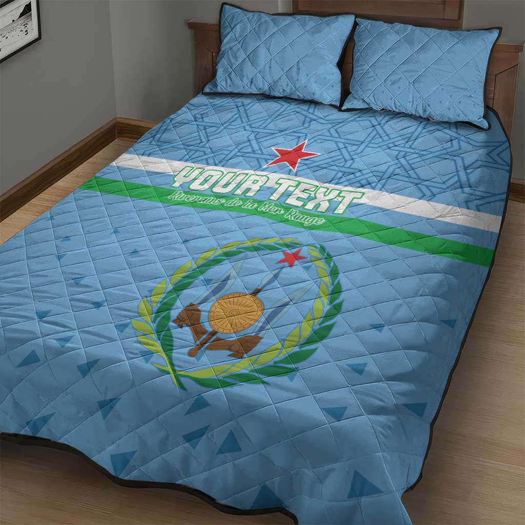 Custom Djibouti Football Quilt Bed Set Come On Riverains de la Mer Rouge