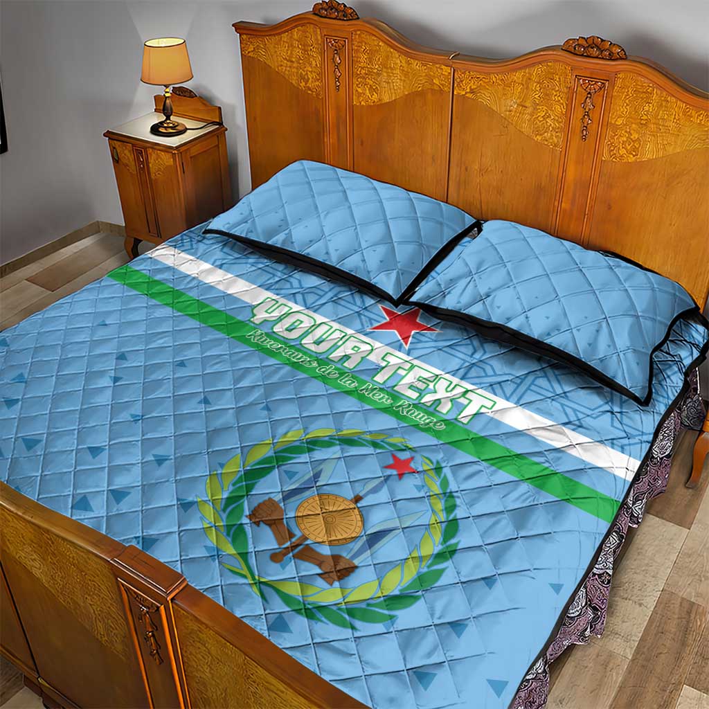 Custom Djibouti Football Quilt Bed Set Come On Riverains de la Mer Rouge
