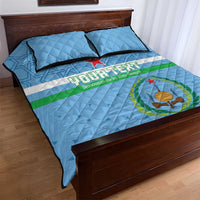 Custom Djibouti Football Quilt Bed Set Come On Riverains de la Mer Rouge