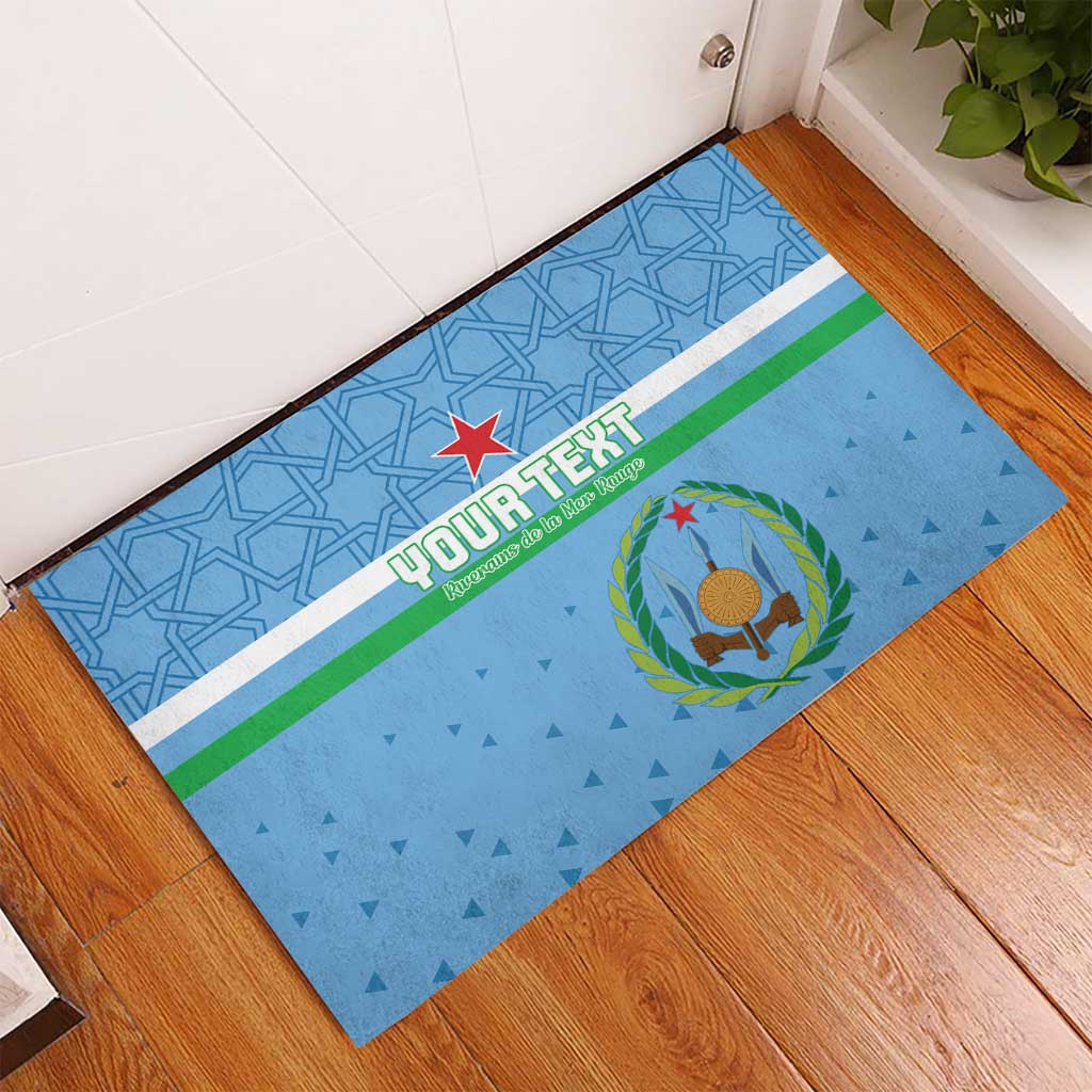 Custom Djibouti Football Rubber Doormat Come On Riverains de la Mer Rouge