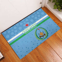 Custom Djibouti Football Rubber Doormat Come On Riverains de la Mer Rouge