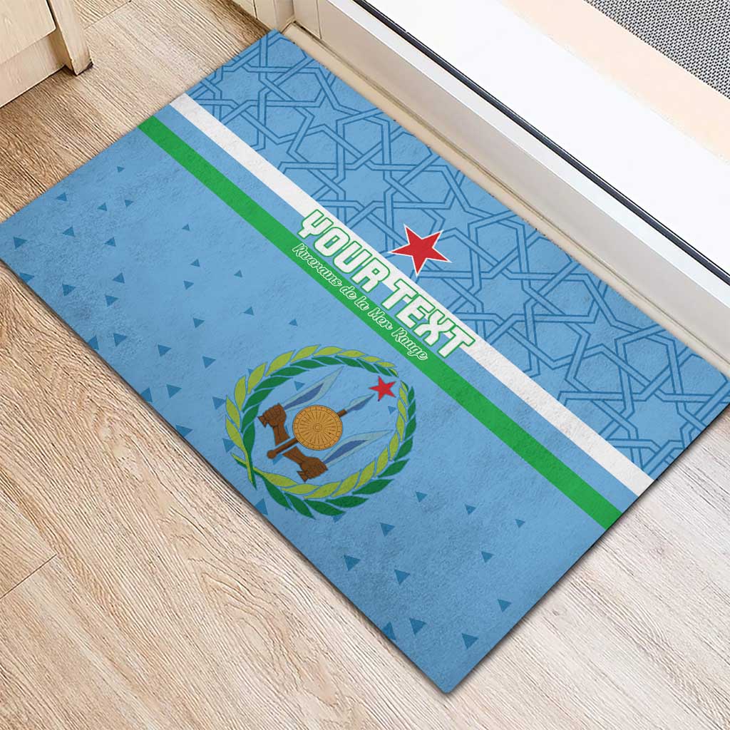 Custom Djibouti Football Rubber Doormat Come On Riverains de la Mer Rouge
